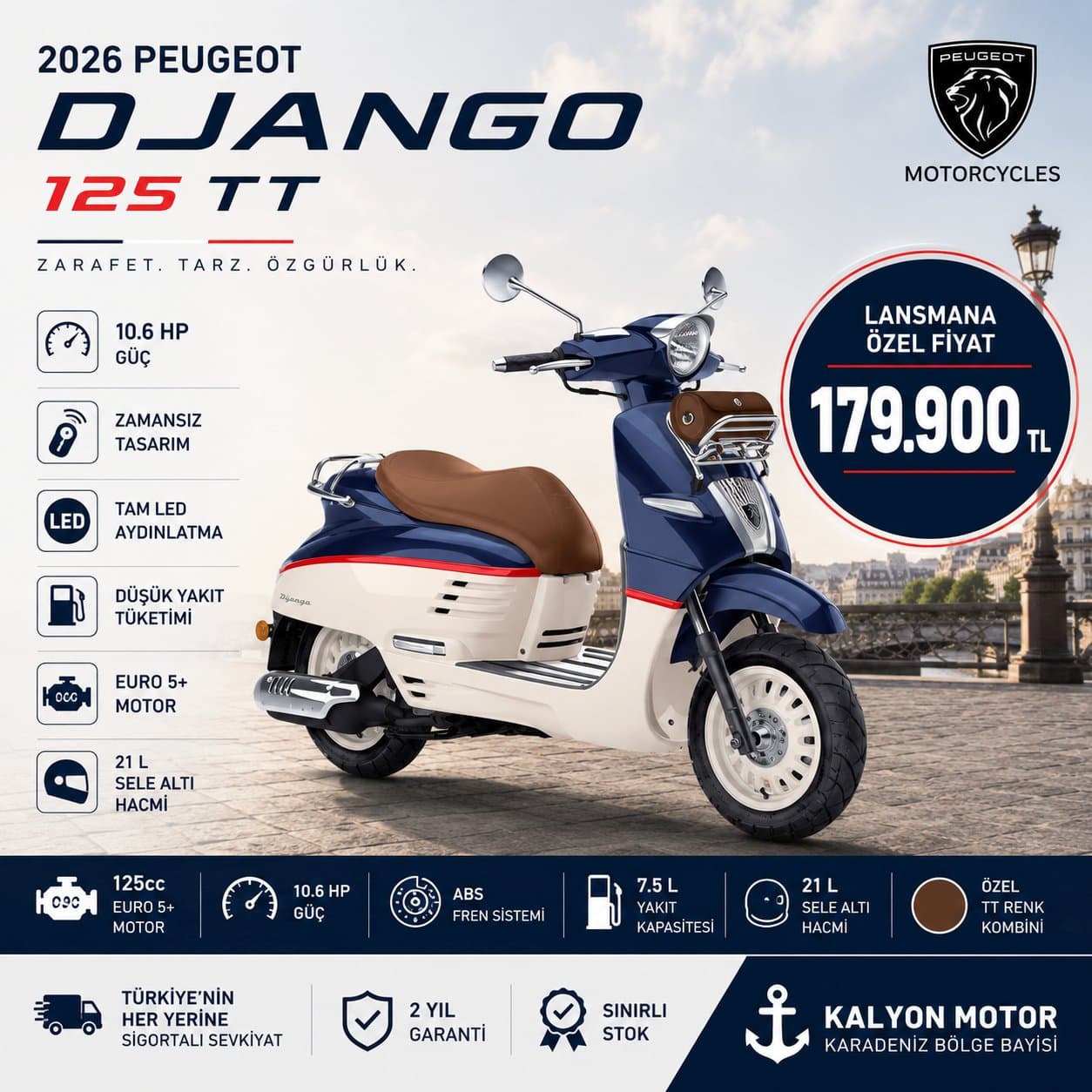 KALYON MOTOR'DAN 2026 PEUGEOT DJANGO 125 TT - 1
