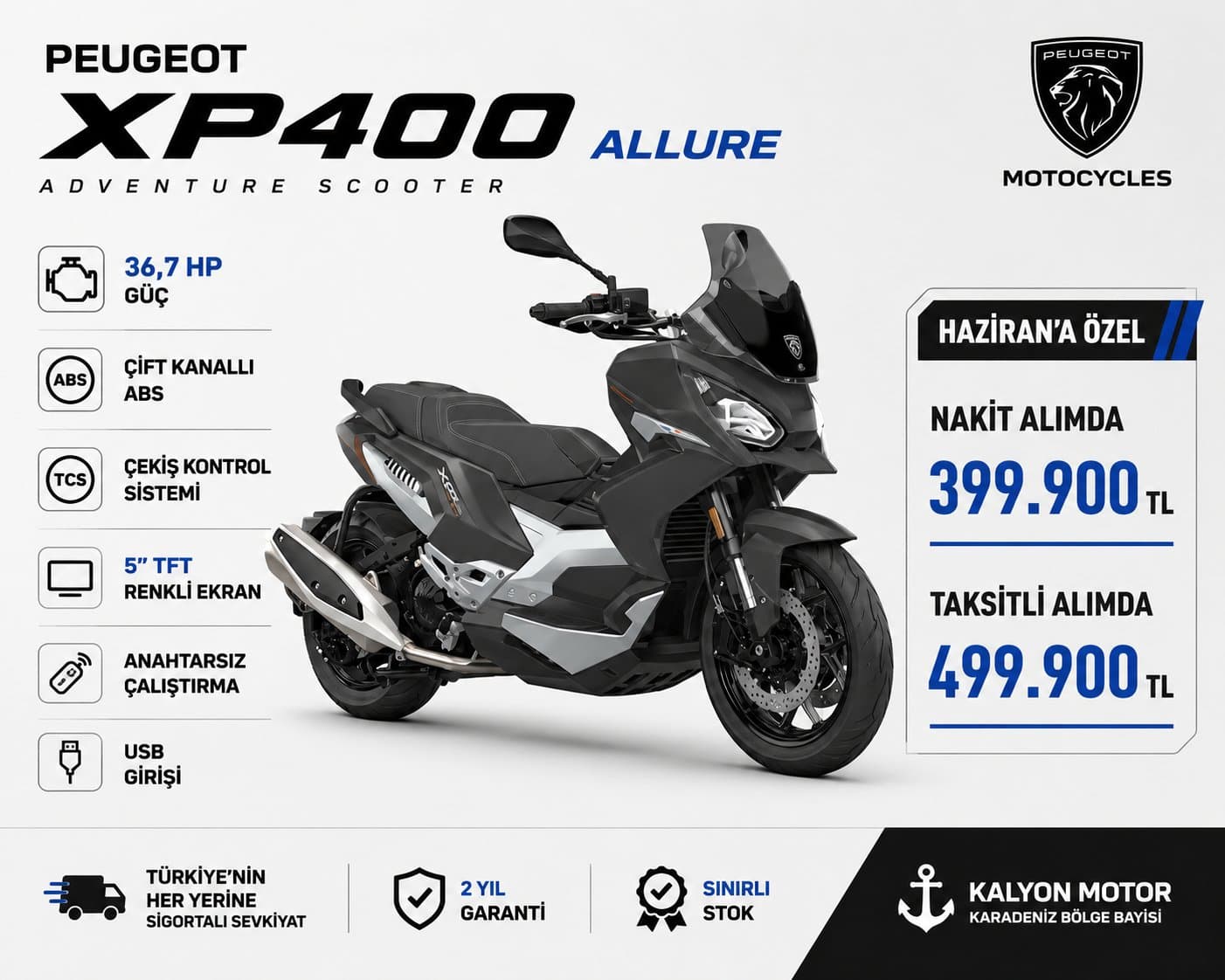 KALYON MOTOR'DAN 2025 PEUGEOT XP400 ALLURE - 1