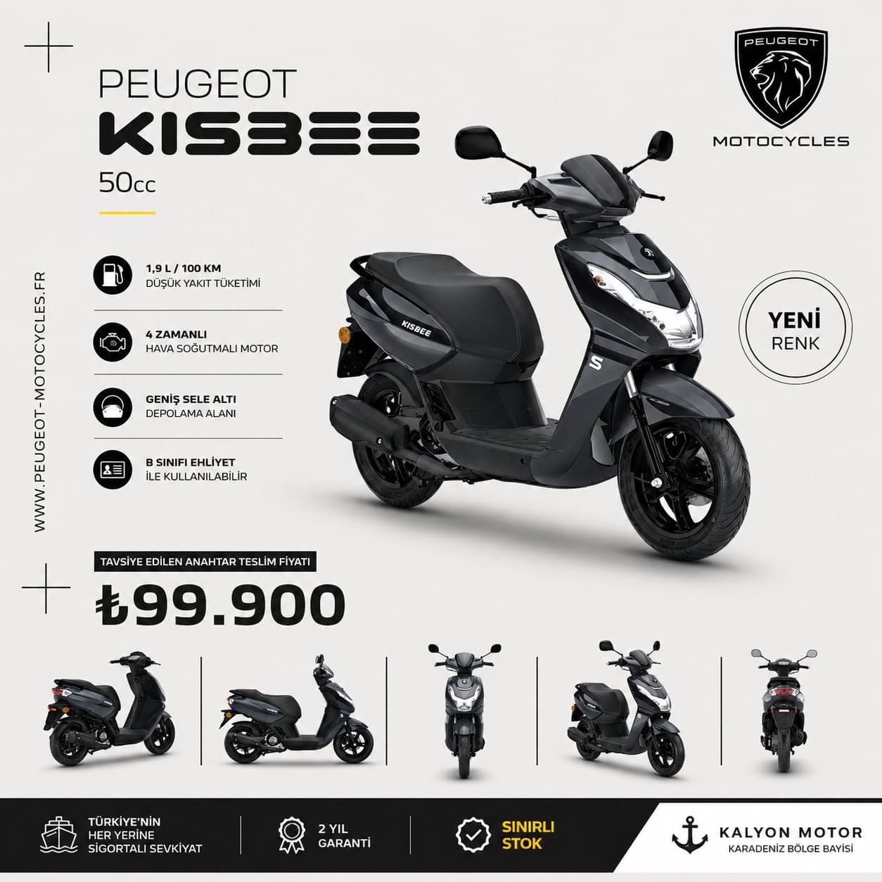 KALYON MOTOR'DAN 2026 PEUGEOT KISBEE 50 - 1