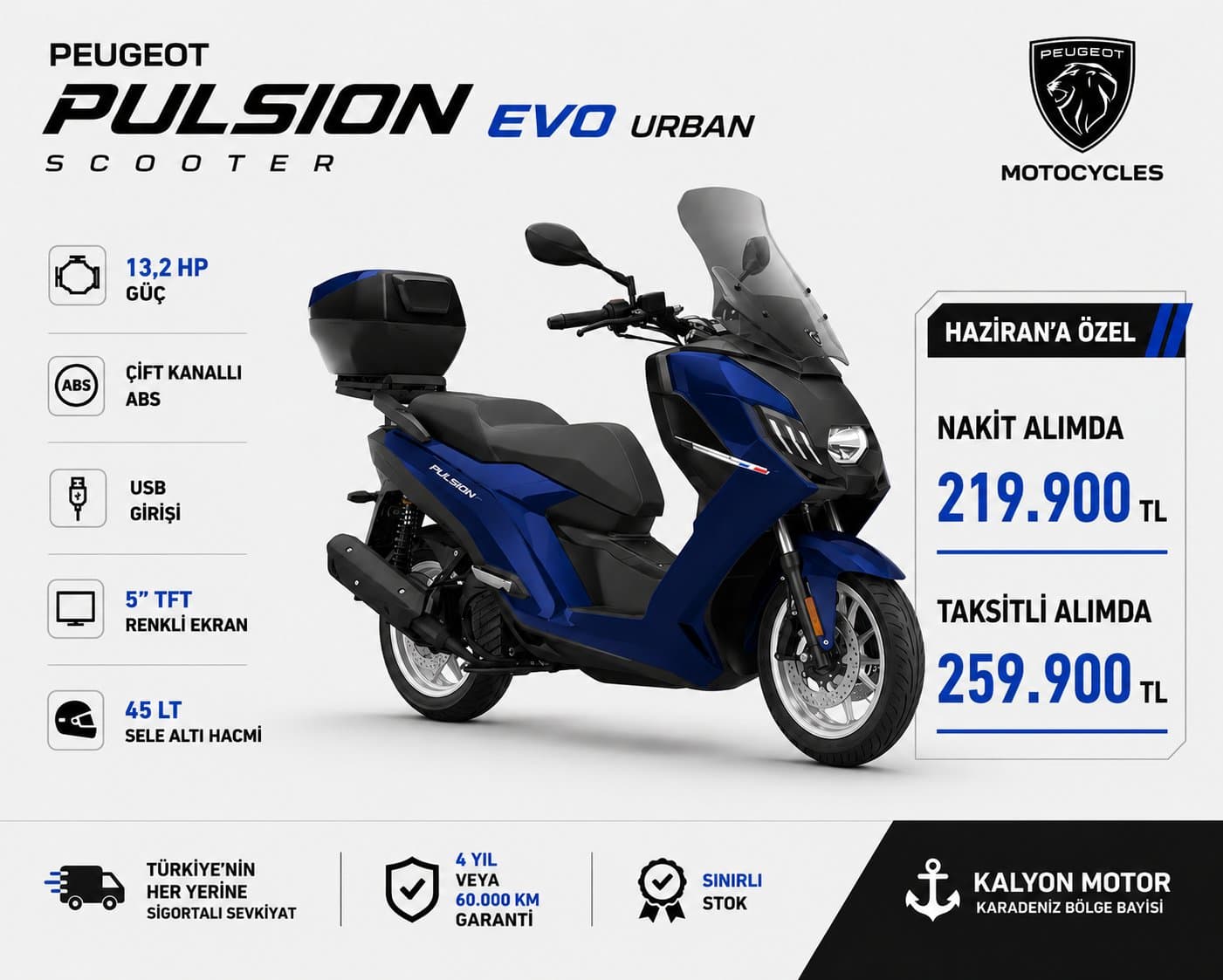 KALYON MOTOR'DAN 2026 PEUGEOT PULSION 125 EVO URBAN - 1