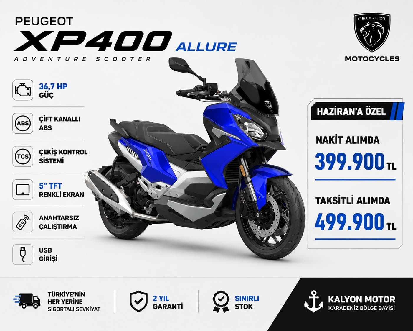 KALYON MOTOR'DAN 2025 PEUGEOT XP400 ALLURE - 1
